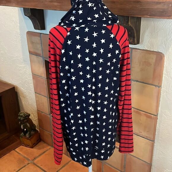 Simply Southern Stars and Stripes Double Hoodie, size L - Picture 9 of 11